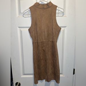 Suede mid-length dress